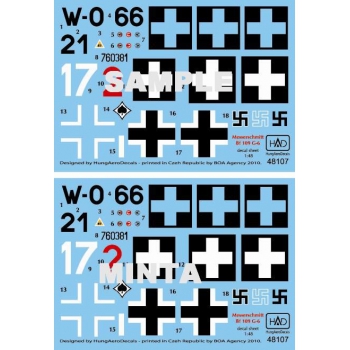 HAD48107 Bf 109 G-6 (3 Hungarian; 1 Luftwaffe)