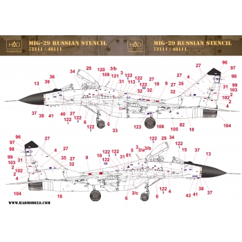 MiG-29 Russian stencils