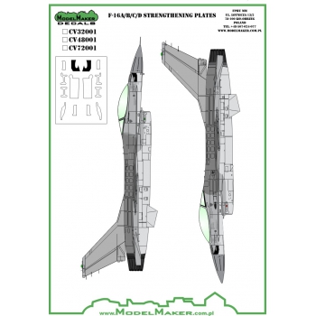 CV48001 f-16a/b/c/d strengthening plates - vinyl