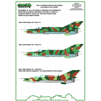 D48071 MiG-21 FISHBED AROUND THE WORLD Bulgarian last flight 