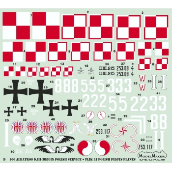 D72100 Albatros DIII (OEF) in Polish Service +  Flik 3J Polish pilots planes