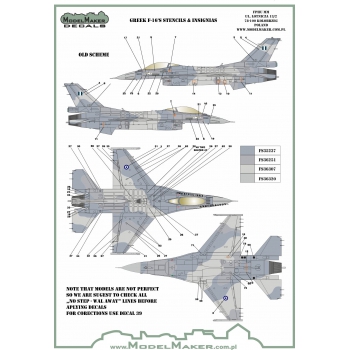D48125 Greek F-16’s stencils and insignias