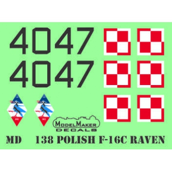 MD72138 Polish F-16C RAVEN 100th Anniversary of Polish Air Force - masks set