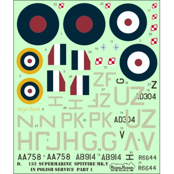 D72133 Supermarine Spitfire Mk V in Polish service part I