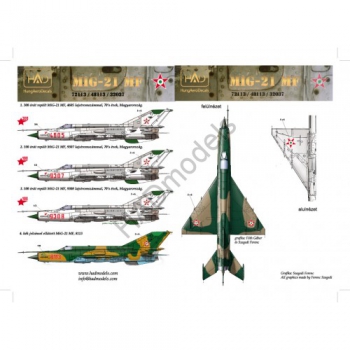 HAD48113 Mig-21MF (Hungarian Air Force 9307, 9308, 4605, 8113 "Blue kiváló")