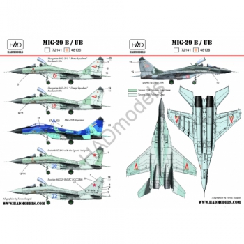 HAD48136 MIG-29 B/UB decal sheet 1:48