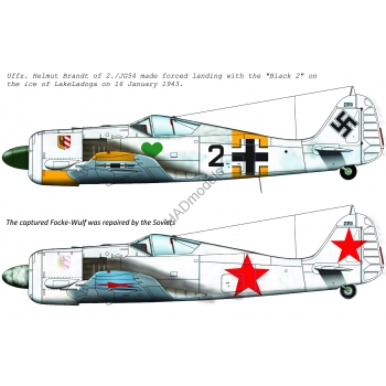HAD72179 FW-190 A-4 (Black 2 JG54; + Soviet captured painting) decal sheet 1:72