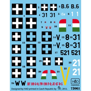 HAD48061 Me Bf 109 G-6; Ju-87 D-5; Fw-190 F-8 (V8+31, B6+31 Évi, W+521
