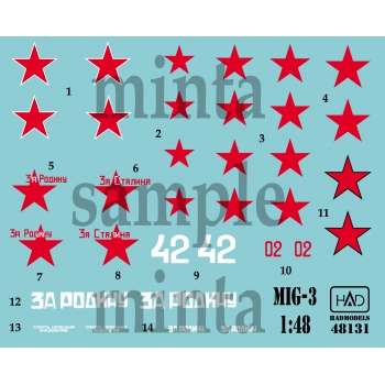 HAD48131 MiG-3 (Russian white 42, red 02, Za Rodina, Za Stalina)