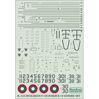 D72243 Bulgarian F-16C/D block 70 generic set