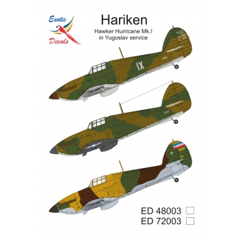 ED48003 Hariken - Hawker Hurricane Mk.I in Yugoslav service