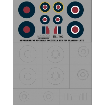 IM32702 Supermarine Spitfire roundels and fin flashes - LATE