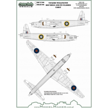 IM72706 VICKERS WELLINGTON ROUNDELS AND FIN FLASHES EARLY 