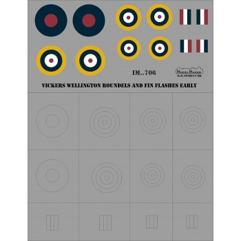 IM72706 VICKERS WELLINGTON ROUNDELS AND FIN FLASHES EARLY 