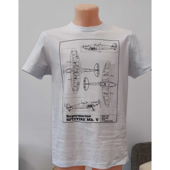 T-Shirt Maxi Spitfie Mk.V - blueprint 